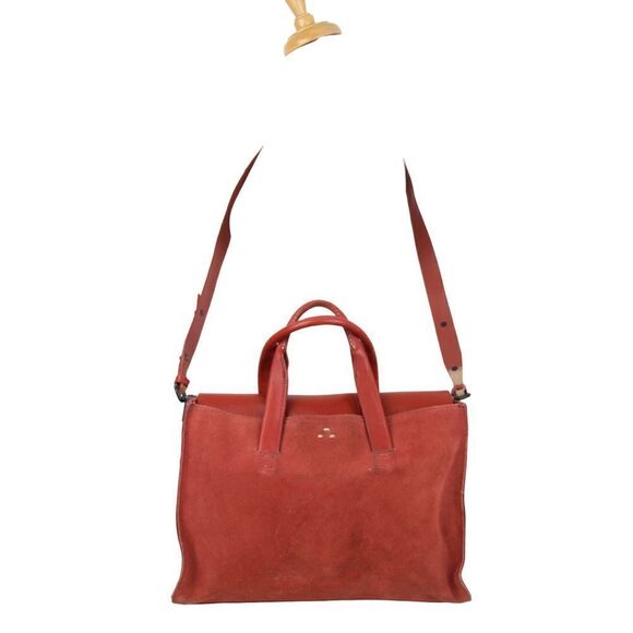 KELSI DAGGER BROOKLYN RED GENUINE LEATHER SUEDE SATCHEL SHOULDER BAG XBODY PURSE - Picture 2 of 12
